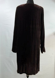 CF93-13 BRN VELVET BIB TUNIC 1X