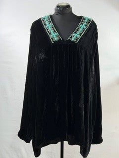 CF93-14 BLK VELVET TUNIC L