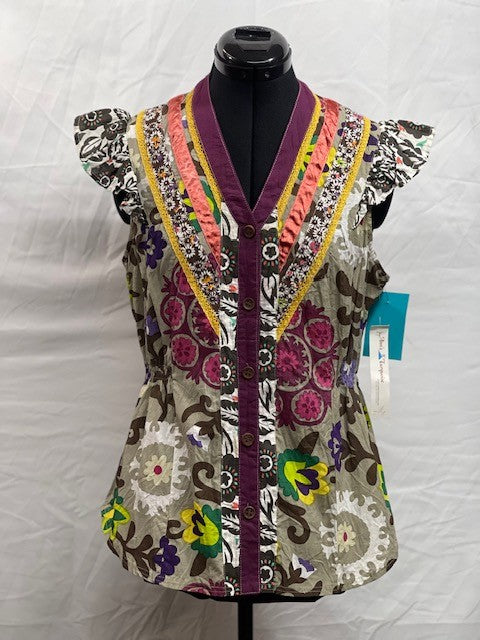 CF50-6 FLUTTER SLEEVED TOP M