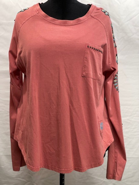 CF1-28 LS TOP WITH TURQ CONCHOS L