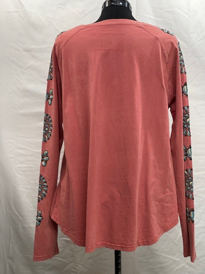 CF1-28 LS TOP WITH TURQ CONCHOS L