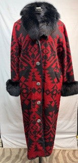 CF14-99 BLK/RED DUSTER W/ FUR XL