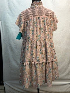 CF39-11 PINK FLORAL DRESS S