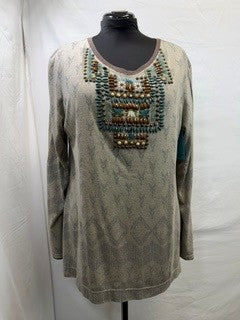 CF103-17 JEWELED BIB TOP XL