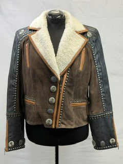 CF86-75 BLK/BRN W/ SHEARLING JACKET XL