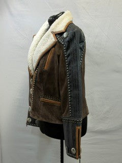 CF86-75 BLK/BRN W/ SHEARLING JACKET XL