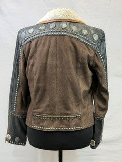 CF86-75 BLK/BRN W/ SHEARLING JACKET XL