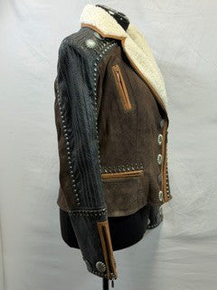 CF86-75 BLK/BRN W/ SHEARLING JACKET XL