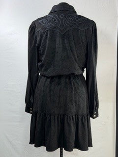 CF88-17 BLK SUEDE DRESS XL