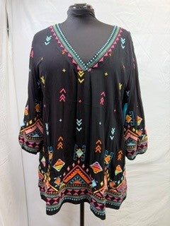 CF103-13 COLORFUL V NECK TUNIC XL