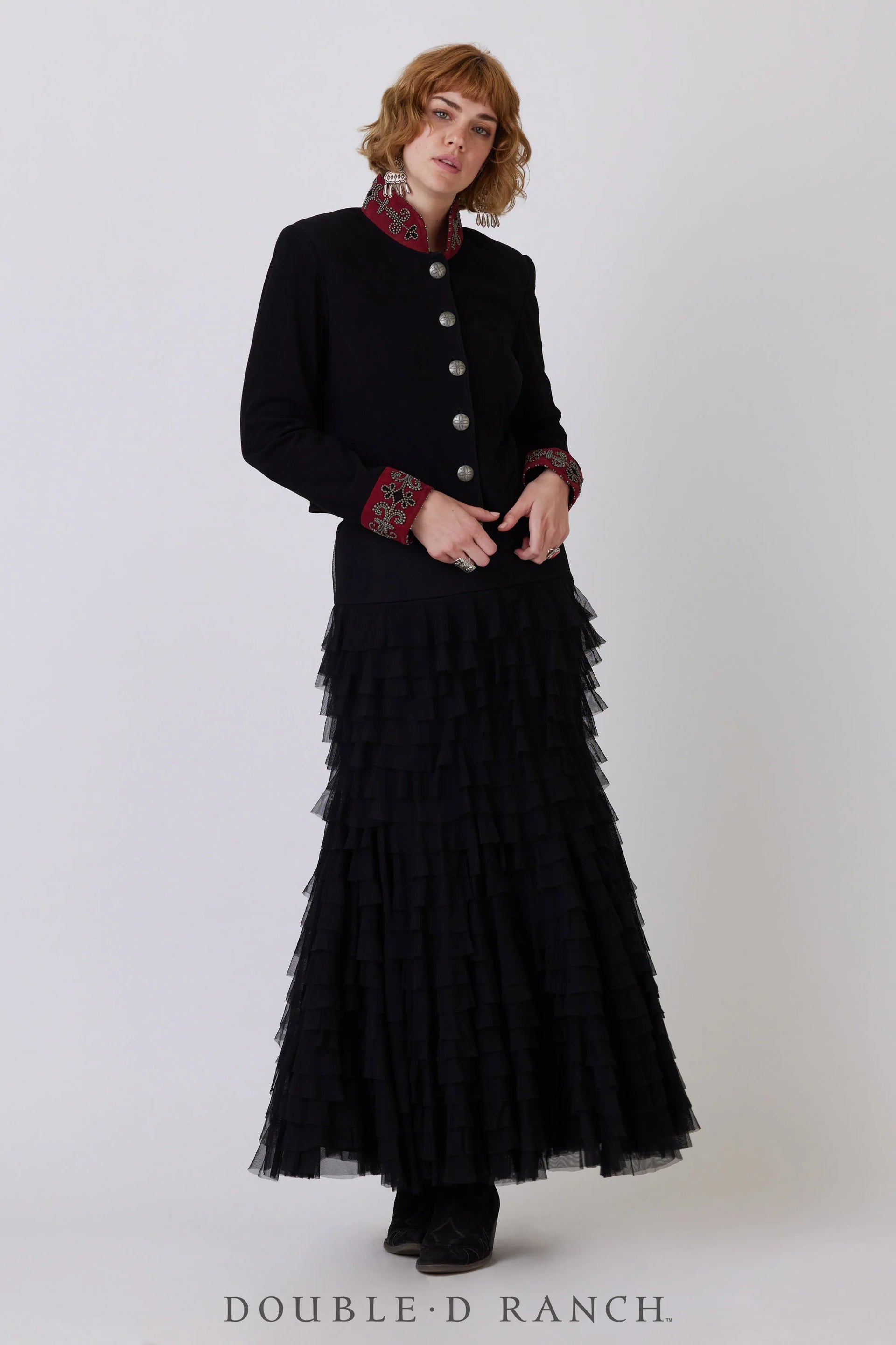 RITA RUFFLE SKIRT S1794 – Ann's Turquoise RITA RUFFLE SKIRT S1794 – Ann's Turquoise