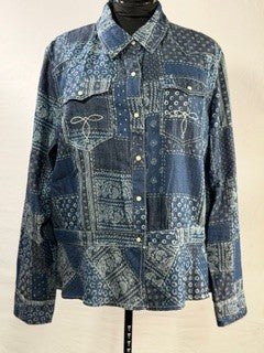 CF88-6 DENIM PATCH TOP 2X