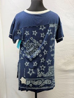 CF18-14 NAVY LIVING IN AMERICA TOP XS