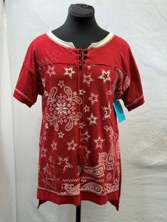 CF18-25 RED LIVING IN AMERICA TOP XS