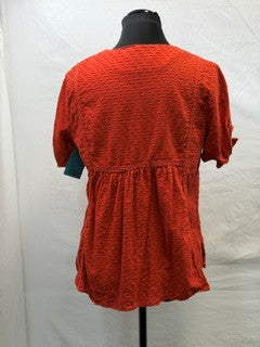 CF18-19 RED ROSE SCROLL TOP XS