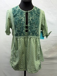 CF18-18 GREEN ROSE SCROLL TOP XS