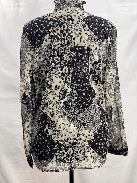 CF70-7 BLK/WHT BLOUSE L