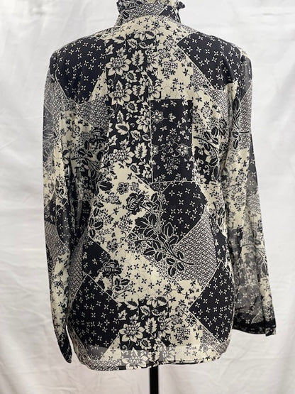 CF70-7 BLK/WHT BLOUSE L