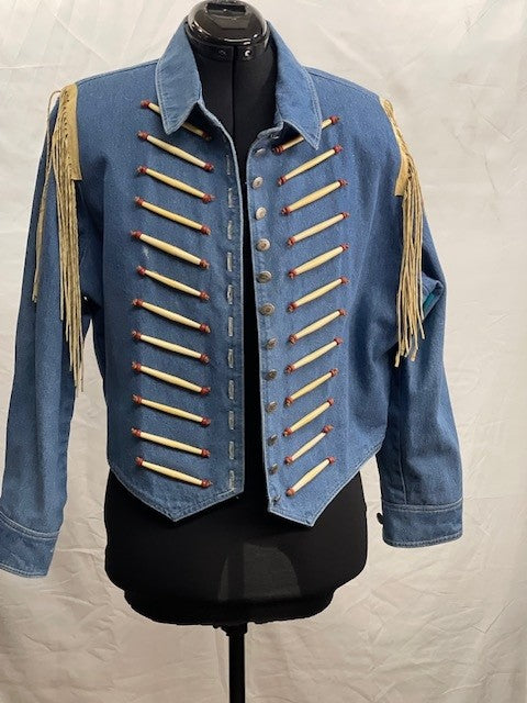 CF70-6 DENIM WITH TUBE BEADS L