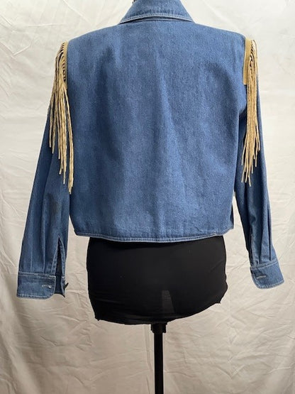 CF70-6 DENIM WITH TUBE BEADS L