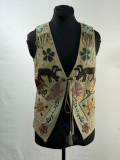 CF48-56 ELK BEADED VEST XS