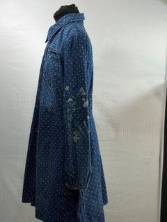 CF38-45 DENIM POLKA DOT DRESS L