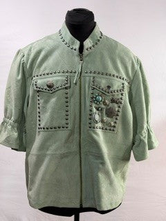 CF38-46 GREEN SUEDE JACKET L