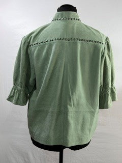 CF38-46 GREEN SUEDE JACKET L