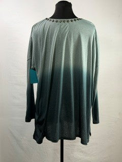 CF53-11 TURQ DIP DYE TUNIC L
