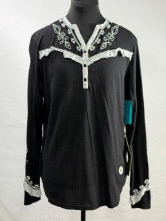 CF53-12 BLK/WHT HENLEY WITH RUFF XL
