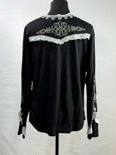 CF53-12 BLK/WHT HENLEY WITH RUFF XL