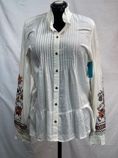 CF33-109 WHITE BUTTON TOP L