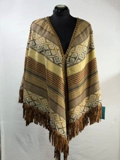 CF86-50 TAN STRIPE PONCHO L/XL