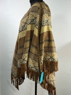 CF86-50 TAN STRIPE PONCHO L/XL