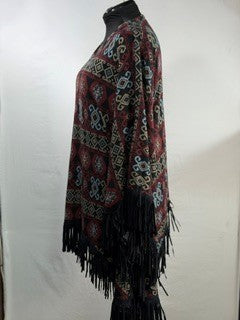 CF86-51 WINE/TAN/BLUE PONCHO XL