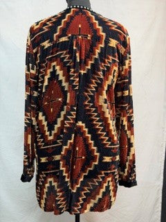 CF86-10 BLK/CRM VELVET TUNIC XL