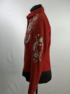 CF76-20 RED SUEDE SPARKLE JACKET S