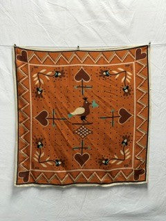 CF76-29 ORANGE BIRD SCARF 25X25