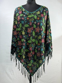 CF86-52 BRIGHT FLORAL PONCHO L/XL