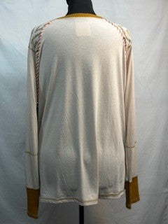 CF86-9 CREAM V NECK W/EMB XL