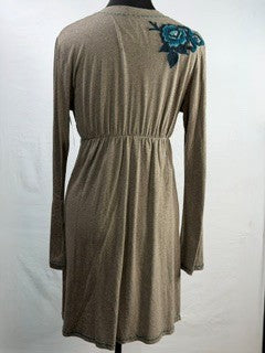 CF76-22 BLUE FLOWER DRESS M