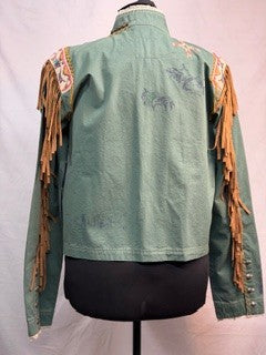 CF86-7 GREEN JACKET W/SHOULDER FRINGE XL