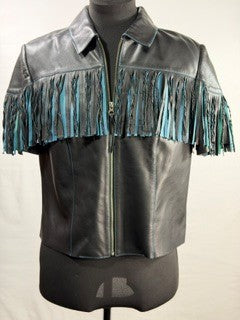 CF76-23 BLK/BLUE FRINGE JACKET S