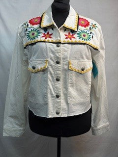 CF86-14 WHITE JACKET W/ EMB XL