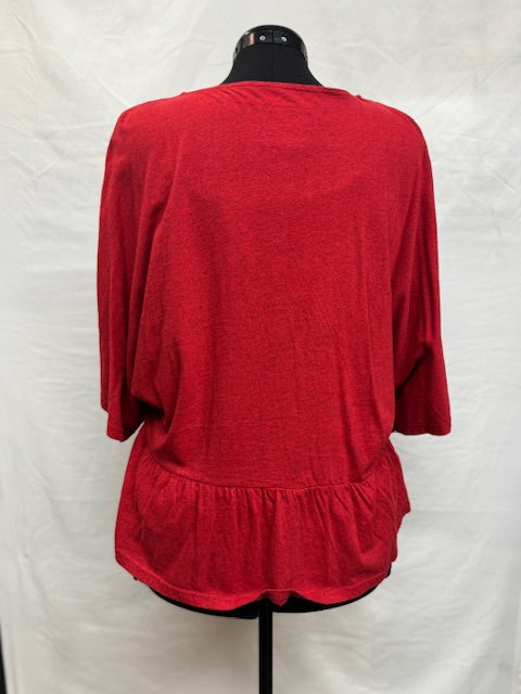 CF53-7 RED TOP W/STITCH & STUDS UP FRONT-L