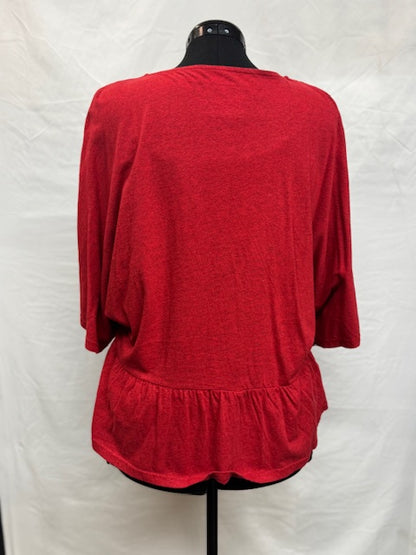 CF53-7 RED TOP W/STITCH & STUDS UP FRONT-L