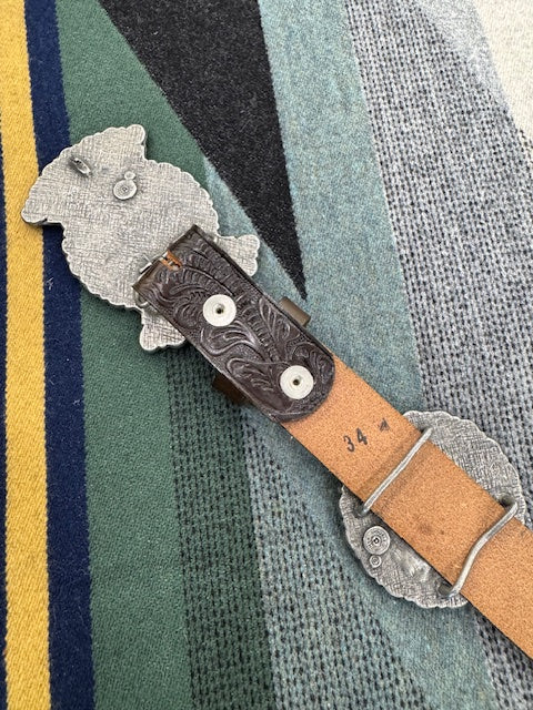 CF13-6 DDR FAUX TURQ CONCHO BELT #34