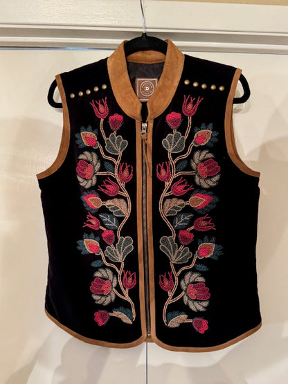 CF81-8 BEADE BLK VEST W/TAN COLLAR-M