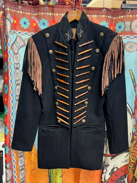 CF82-6 3/4 MILITARY STYLE W/WOOD & FRINGE-SM