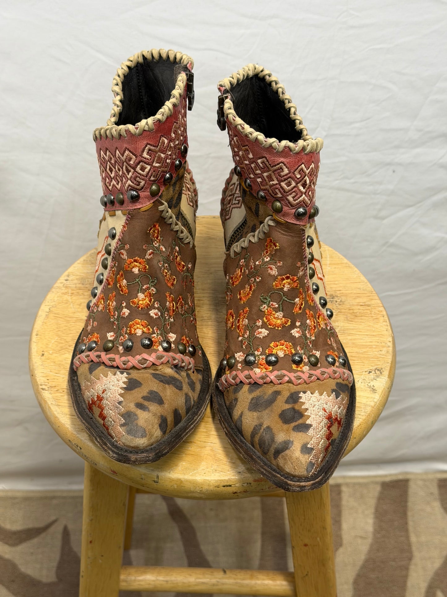 CF47-12 PINK PATCHWORK BOOTIE 10.5